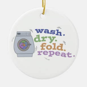 Washing Repeat Ceramic Ornament