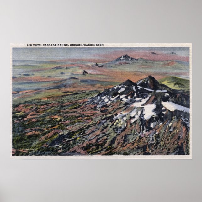 Washington - Aerial of the Cascade Range Poster (Front)