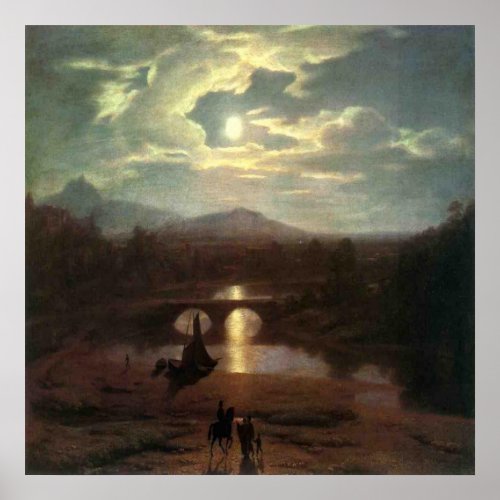Washington Allston   Moonlit Landscape 1809 Poster