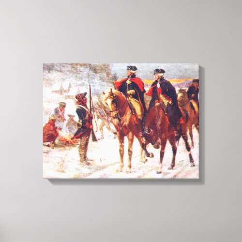 Washington And Lafayette At Valley Forge Canvas Print