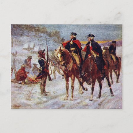 Washington And Lafayette At Valley Forge ~ Postcard