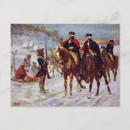 Washington and Lafayette at Valley Forge  Postcard