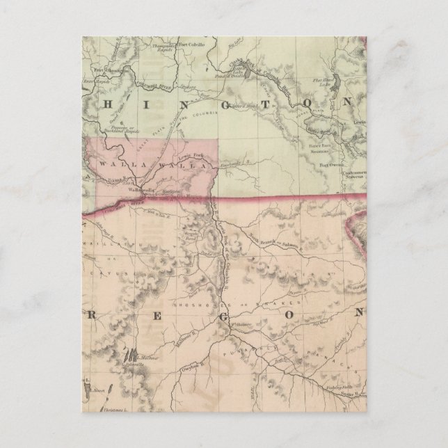 Washington and Oregon and Idaho and Montana Postcard (Front)