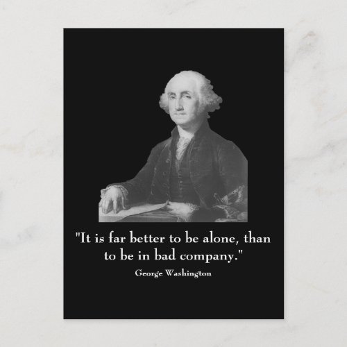 Washington and quote postcard