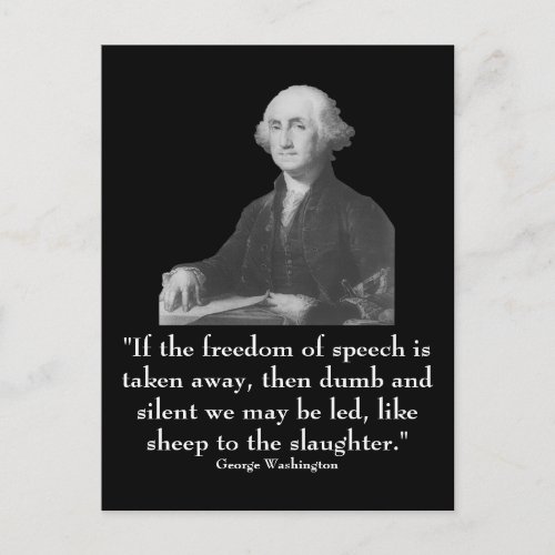 Washington and quote postcard