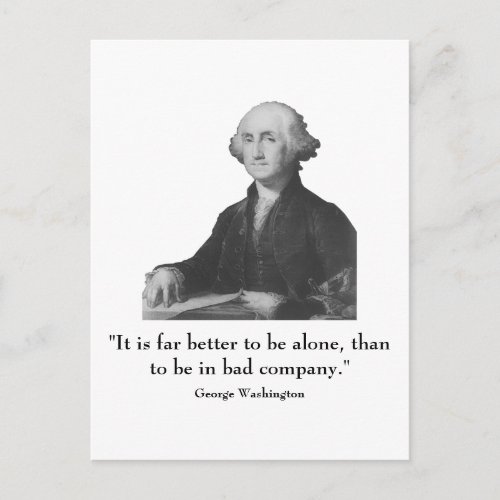 Washington and quote postcard
