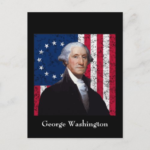 Washington and The American Flag Postcard