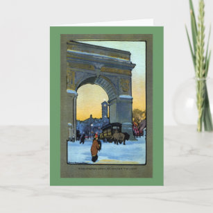 Washington Arch at Winter Twilight Card