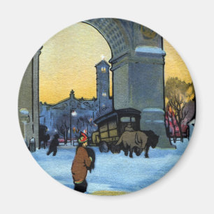 Washington Arch at Winter Twilight Magnet