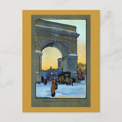 Washington Arch at Winter Twilight Postcard
