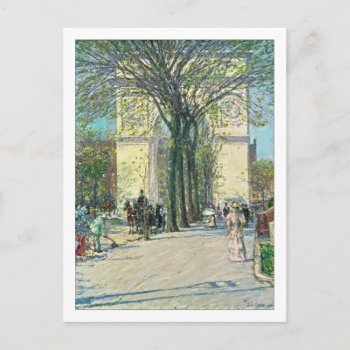 Washington Arch New York By Childe Hassam Postcard by lazyrivergreetings at Zazzle