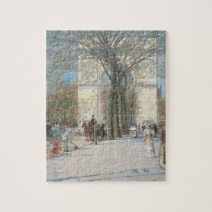 Washington Arch, Spring by Frederick Childe Hassam Jigsaw Puzzle