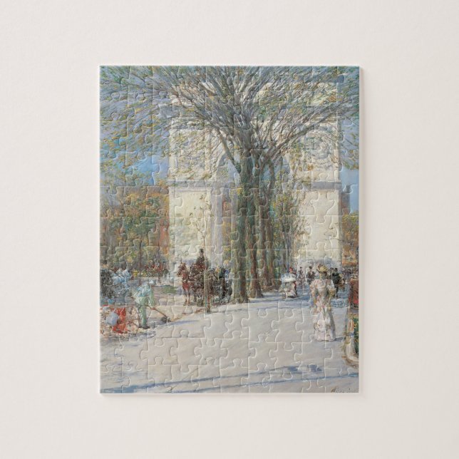 Washington Arch, Spring by Frederick Childe Hassam Jigsaw Puzzle (Vertical)