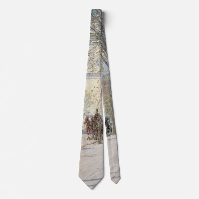 Washington Arch, Spring by Frederick Childe Hassam Neck Tie (Front)