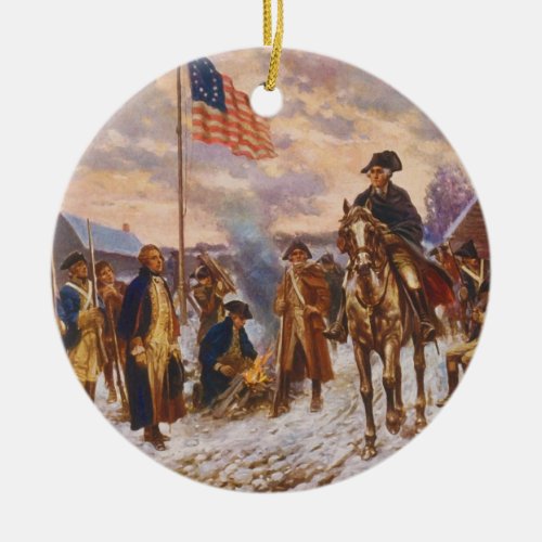 Washington at Valley Forge by Edward P Moran Ceramic Ornament