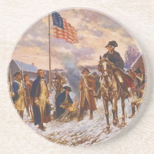 Washington at Valley Forge by Edward P Moran Sandstone Coaster