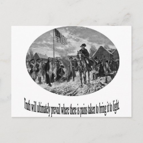 Washington at Valley Forge with Quote Postcard