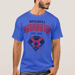 Washington Baseball Est 1969 Vintage Look Text T-Shirt