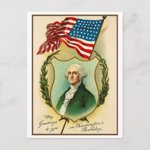 Washington Birthday Greeting Postcard