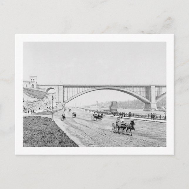 Washington Bridge and the Speedway Photograph Postcard (Front)
