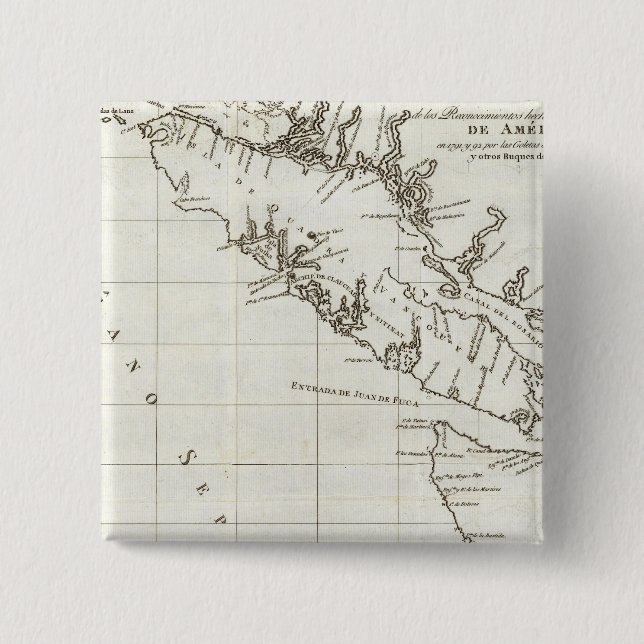 Washington, British Columbia, Vancouver map Pinback Button (Front)