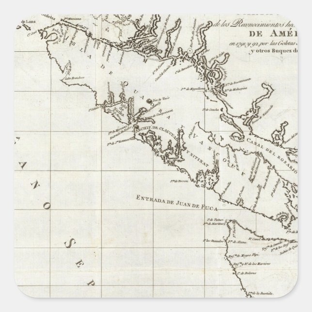 Washington, British Columbia, Vancouver map Square Sticker (Front)