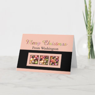 Washington Christmas Card, state specific Holiday Card