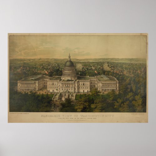 Washington City from New Dome of the Capitol 1857 Poster