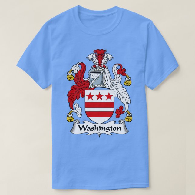 Washington Coat of Arms Family Crest  T-Shirt (Design Front)