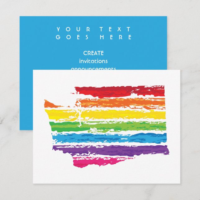 washington color strokes invitation (Front/Back)
