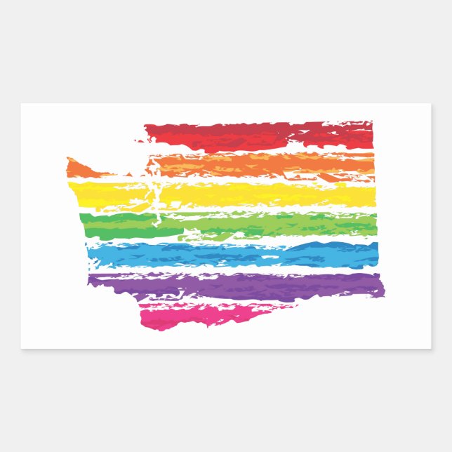 washington color strokes rectangular sticker (Front)