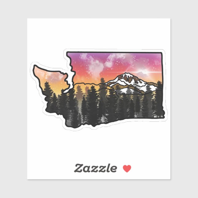 Washington colorful sticker (Sheet)
