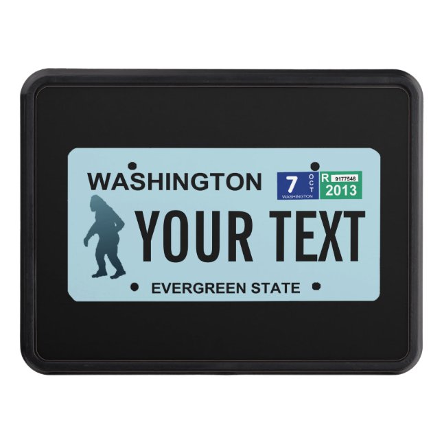 Washington Columbia Sasquatch License Plate Tow Hitch Cover (Front)