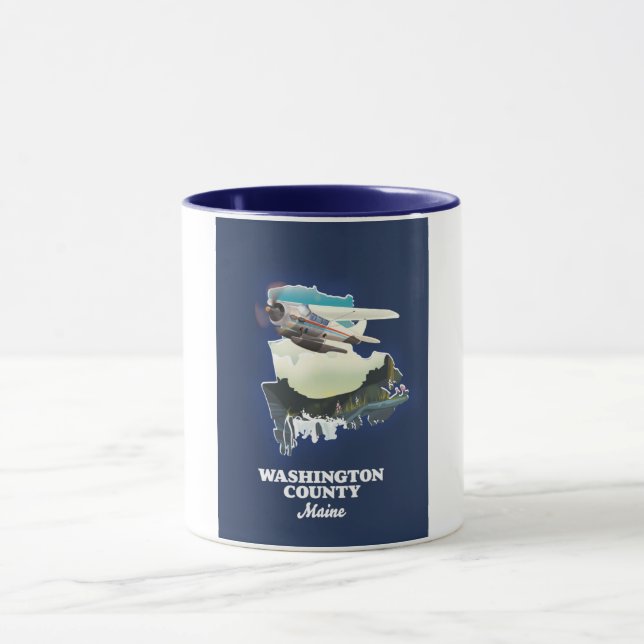 Washington county Maine Map Mug (Center)