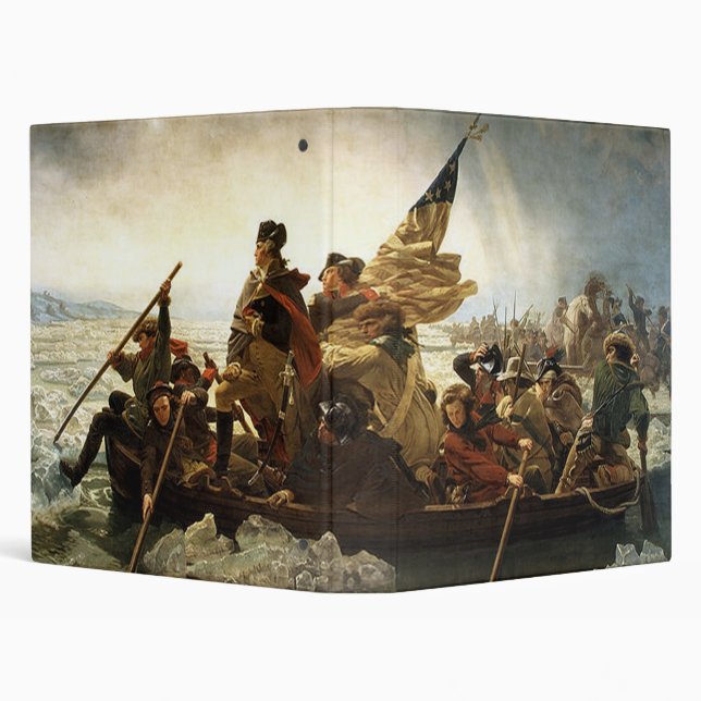Washington Crosses The Delaware River 3 Ring Binder (Background)