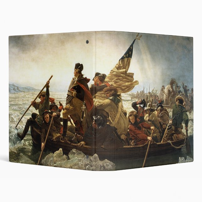 Washington Crosses The Delaware River 3 Ring Binder (Background)