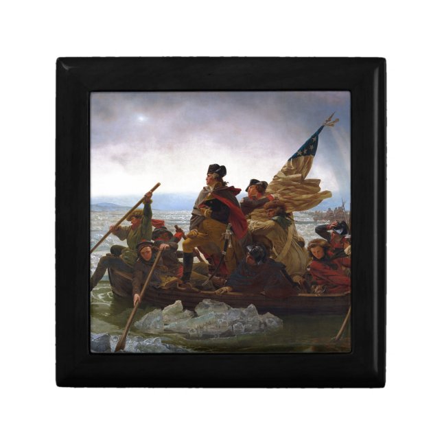 Washington Crossing Delaware Art Jewelry Box (Front)