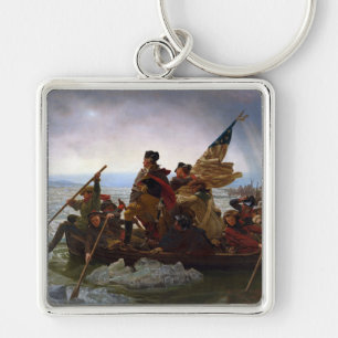 Washington Crossing Delaware Art Keychain