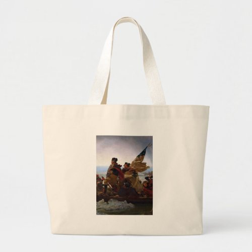 Washington Crossing Delaware Patriotic Painting Large Tote Bag