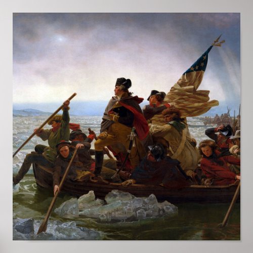 Washington Crossing Delaware Patriotic Painting Poster