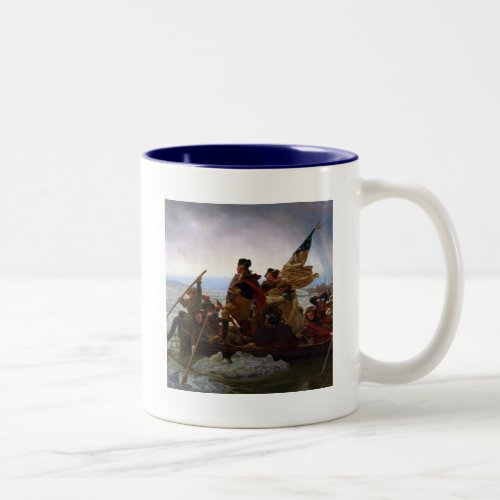 Washington Crossing Delaware Patriotic Painting Two_Tone Coffee Mug