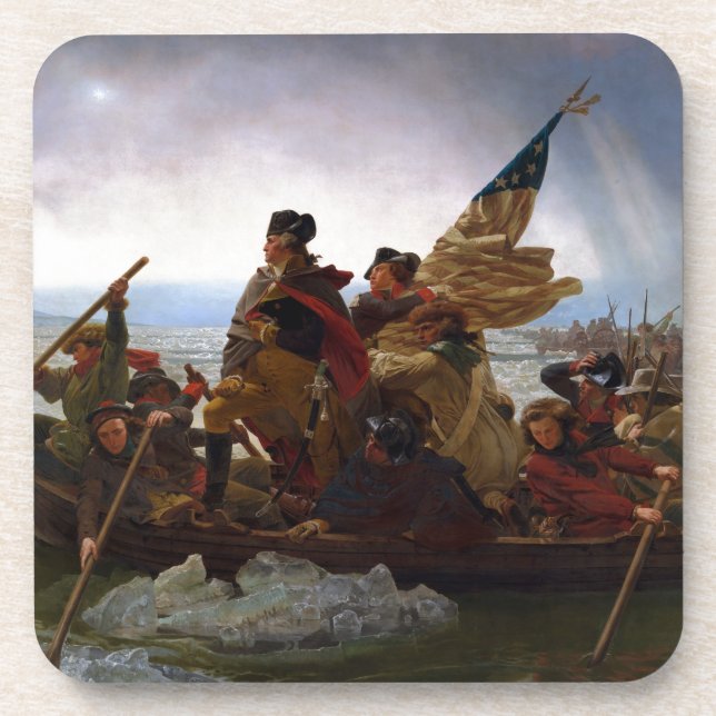 Washington Crossing the Delaware by Emanuel Leutze Beverage Coaster (Front)