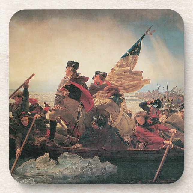 Washington Crossing the Delaware by Emanuel Leutze Beverage Coaster (Front)