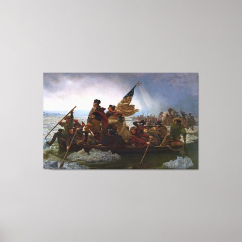 Washington Crossing The Delaware by Emanuel Leutze Canvas Print