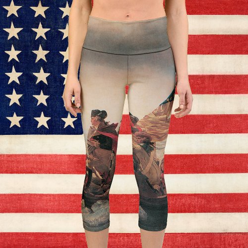 Washington Crossing the Delaware by Emanuel Leutze Capri Leggings