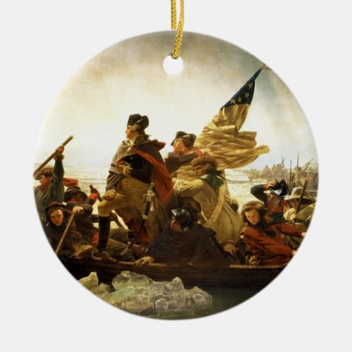 Washington Crossing the Delaware by Emanuel Leutze Ceramic Ornament