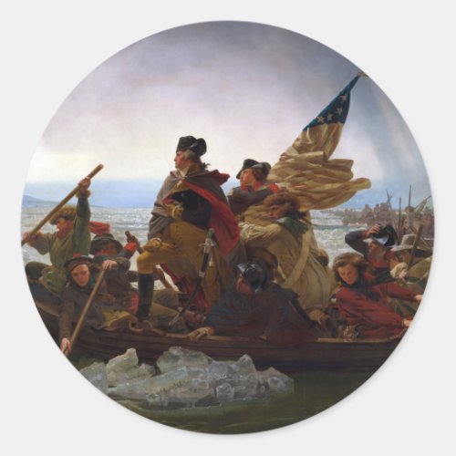 Washington Crossing the Delaware by Emanuel Leutze Classic Round Sticker