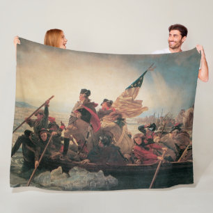 Washington Crossing the Delaware by Emanuel Leutze Fleece Blanket