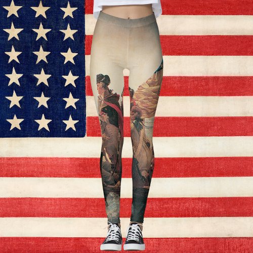 Washington Crossing the Delaware by Emanuel Leutze Leggings