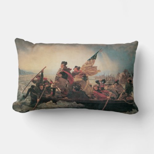 Washington Crossing the Delaware by Emanuel Leutze Lumbar Pillow